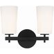 Colton 2 Light 14.75 inch Black Bathroom Vanity Light Wall Light