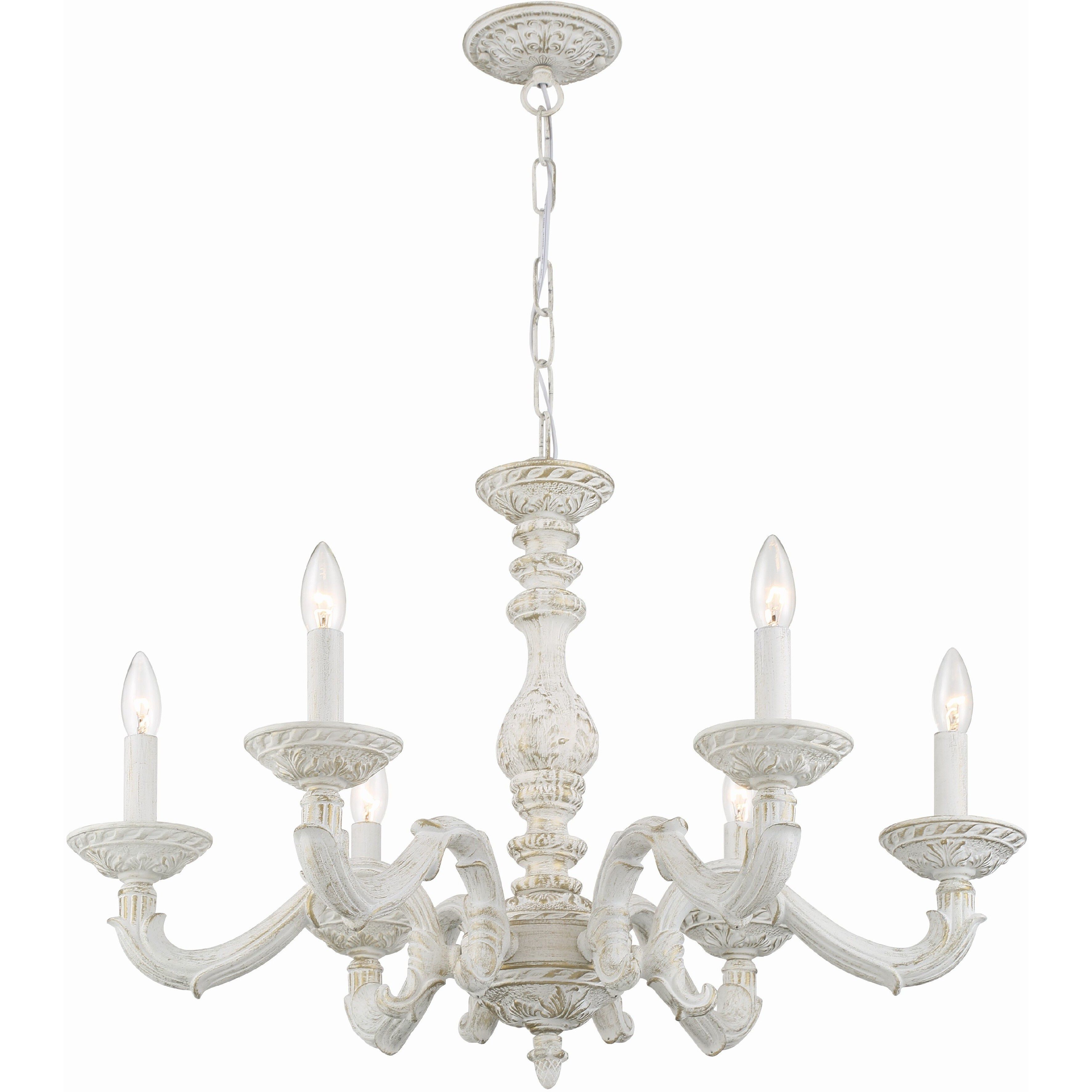 Paris Market 6 Light 28 inch Antique White Chandelier Ceiling Light