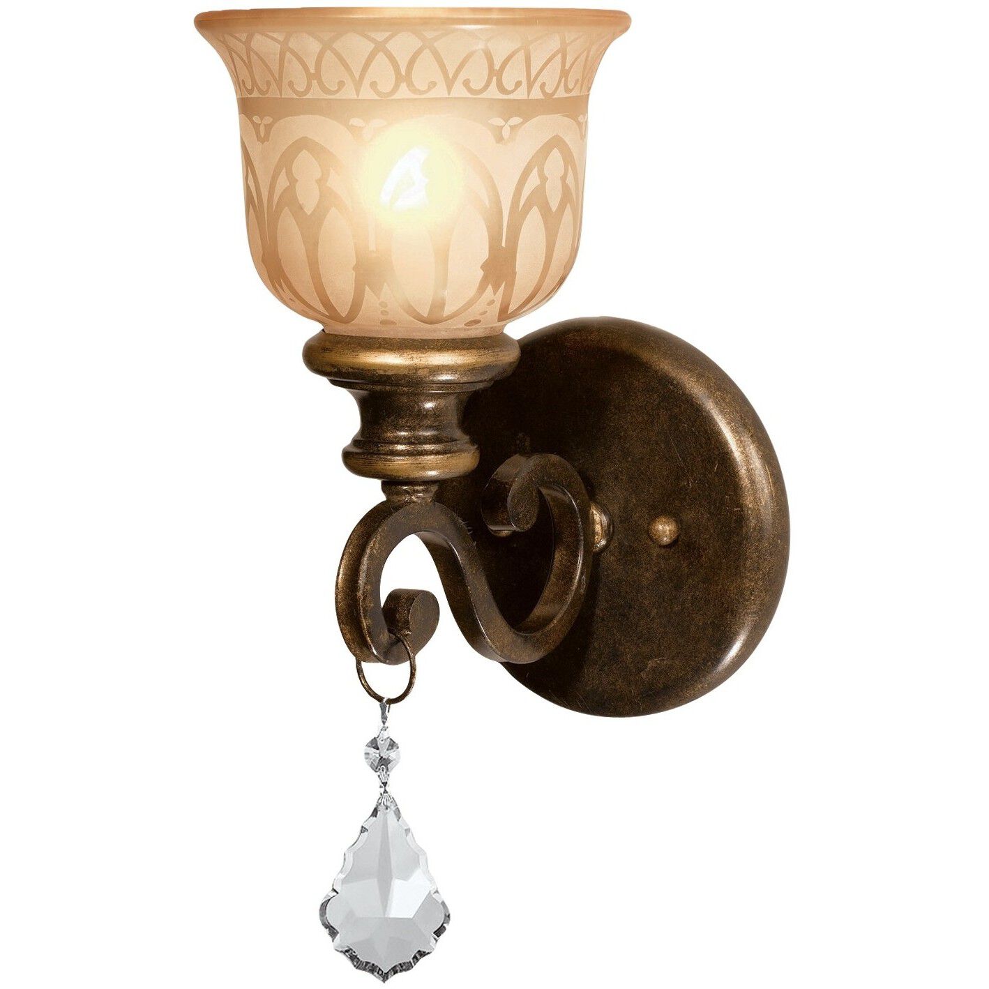 Norwalk Bath Sconce Wall Light in Clear Hand Cut