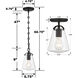 Voss 1 Light 5.75 inch Matte Black Semi Flush Ceiling Light