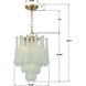 Ollie 4 Light 14.25 inch Aged Brass Chandelier Ceiling Light in Sand Glass Green