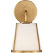 Fulton Bath Sconce Wall Light in Antique Gold, White
