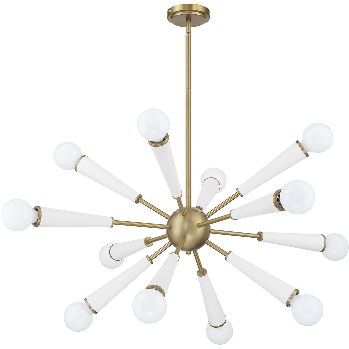 Zodiac 12 Light 34 inch Aged Brass and Matte White Chandelier Ceiling Light