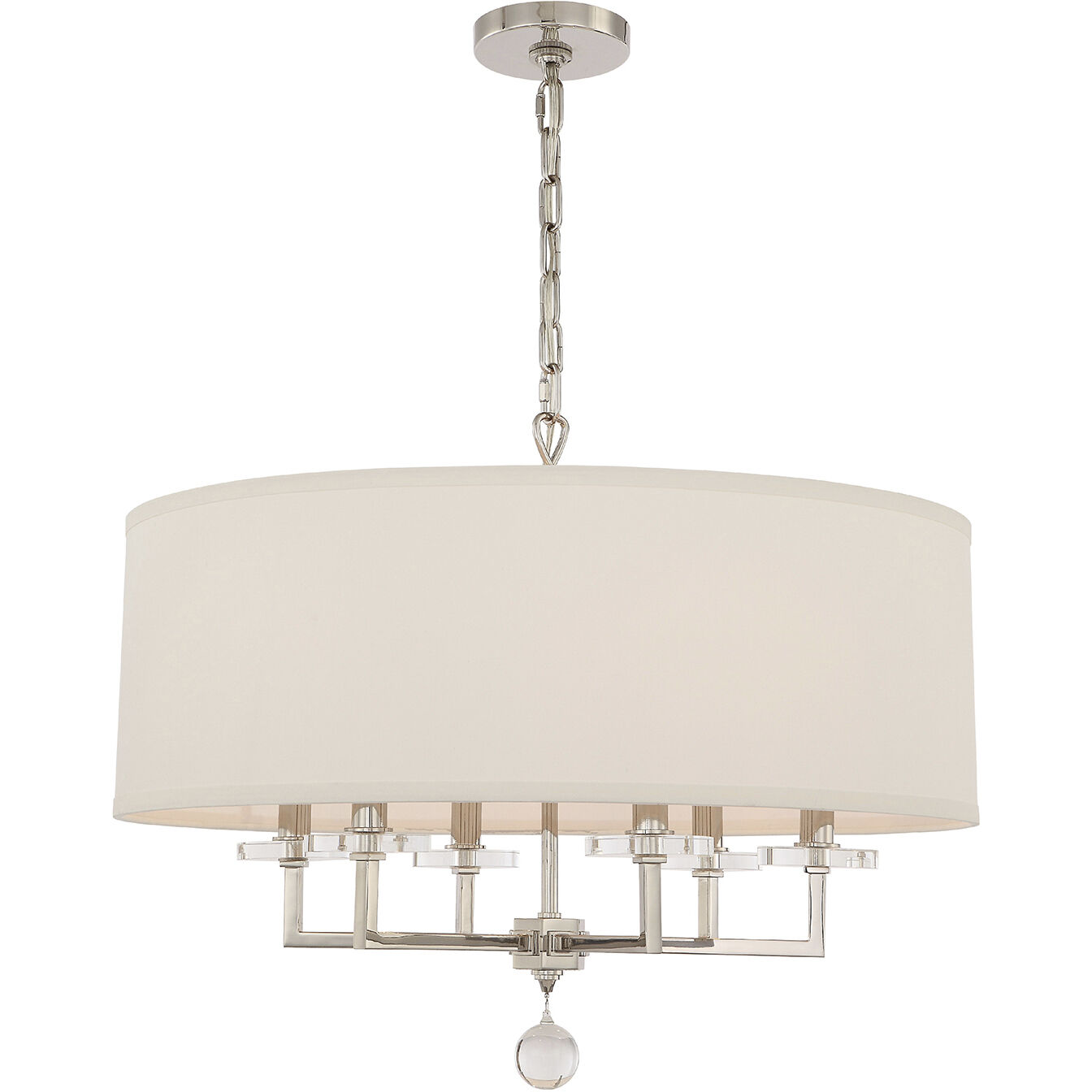 Paxton 6 Light 25.5 inch Polished Nickel Chandelier Ceiling Light