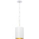 Alston 1 Light 8 inch Matte White and Antique Gold Mini Pendant Ceiling Light