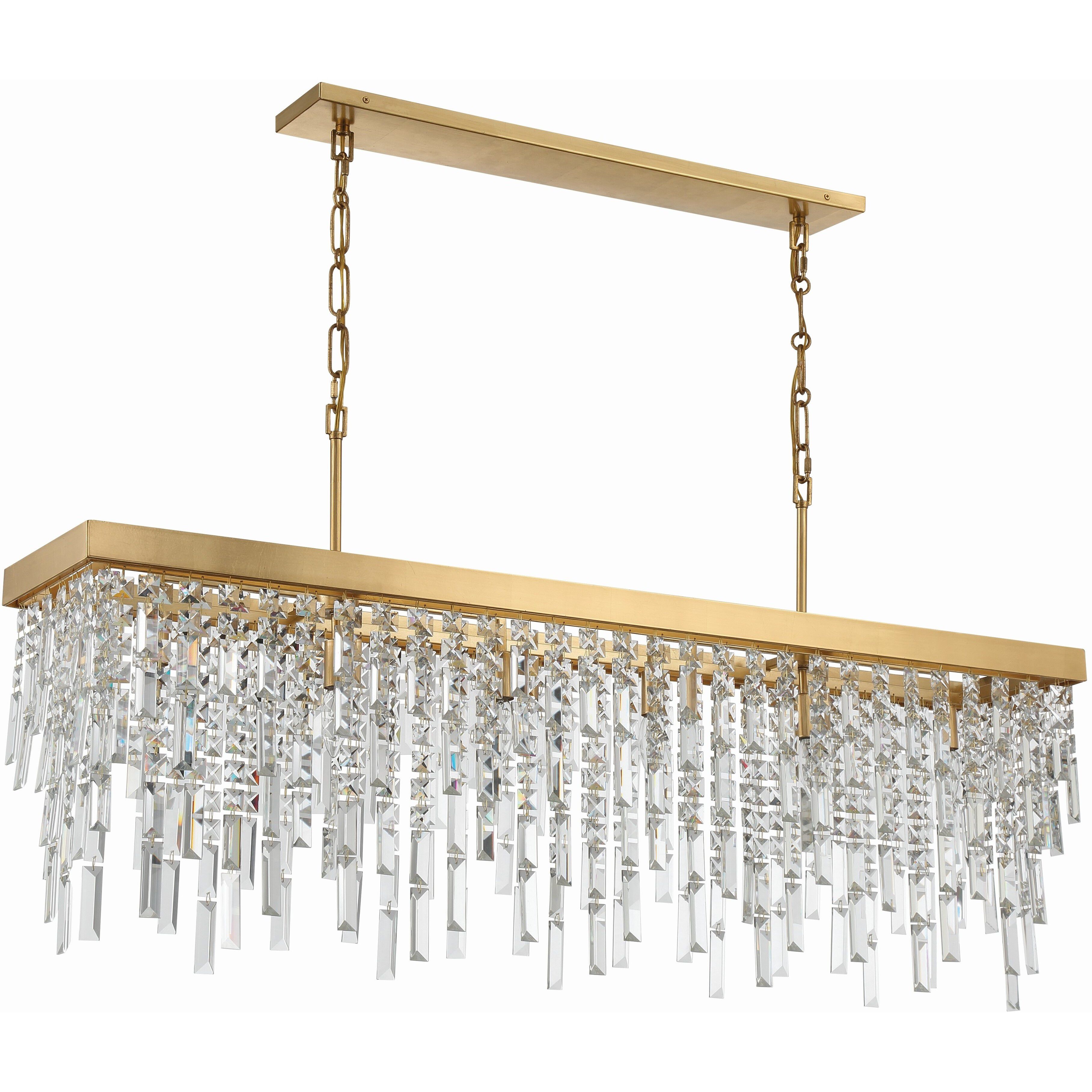 Winfield 6 Light 49 inch Antique Gold Linear Chandelier Ceiling Light