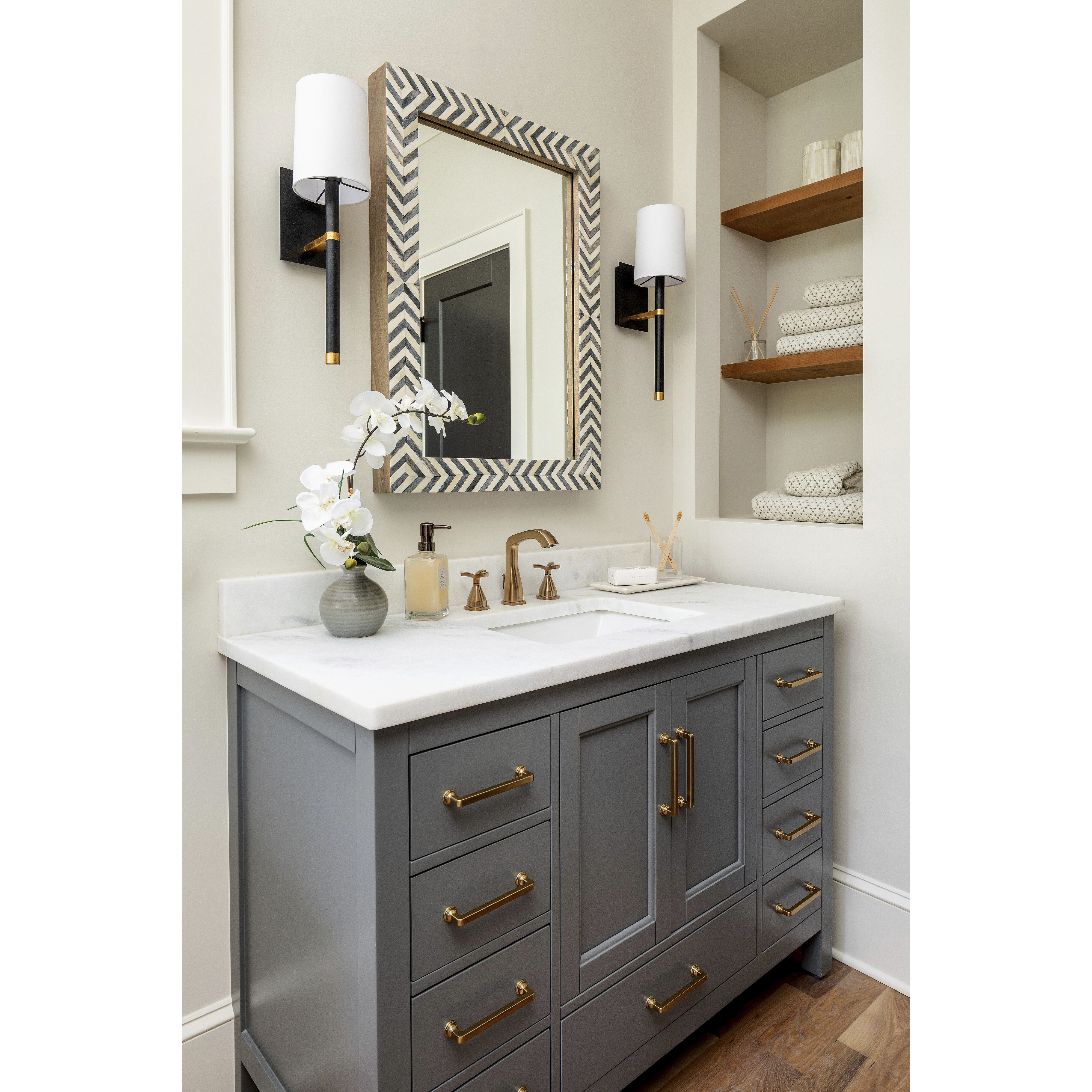 Weston 1 Light 5.5 inch Black and Antique Gold Sconce Wall Light