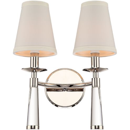 Baxter 2 Light 12 inch Polished Nickel Sconce Wall Light