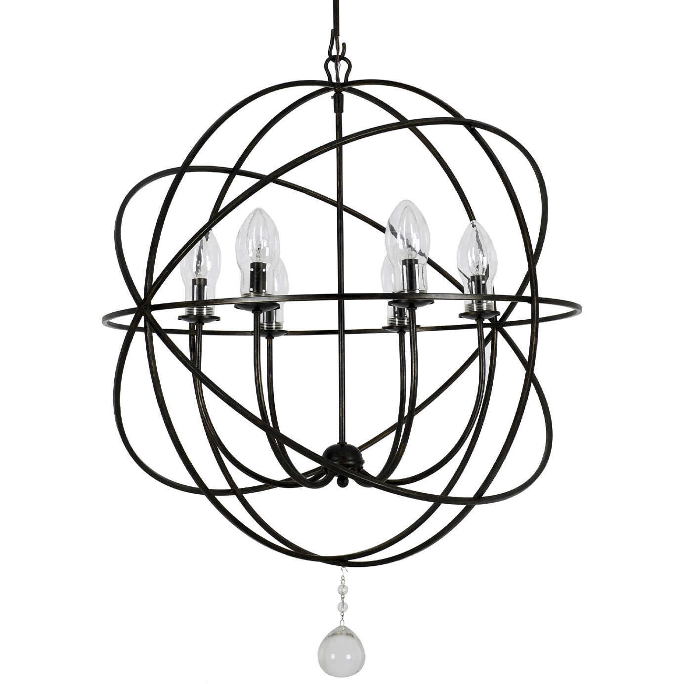 Solaris 6 Light 28.5 inch English Bronze Outdoor Chandelier