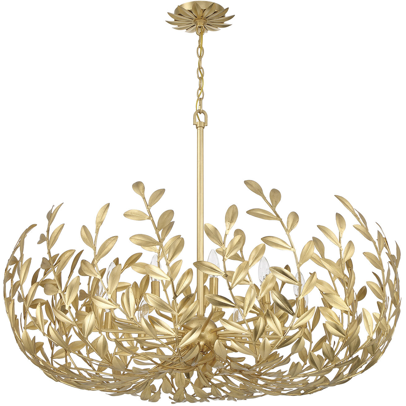 Broche 12 Light 42 inch Antique Gold Chandelier Ceiling Light