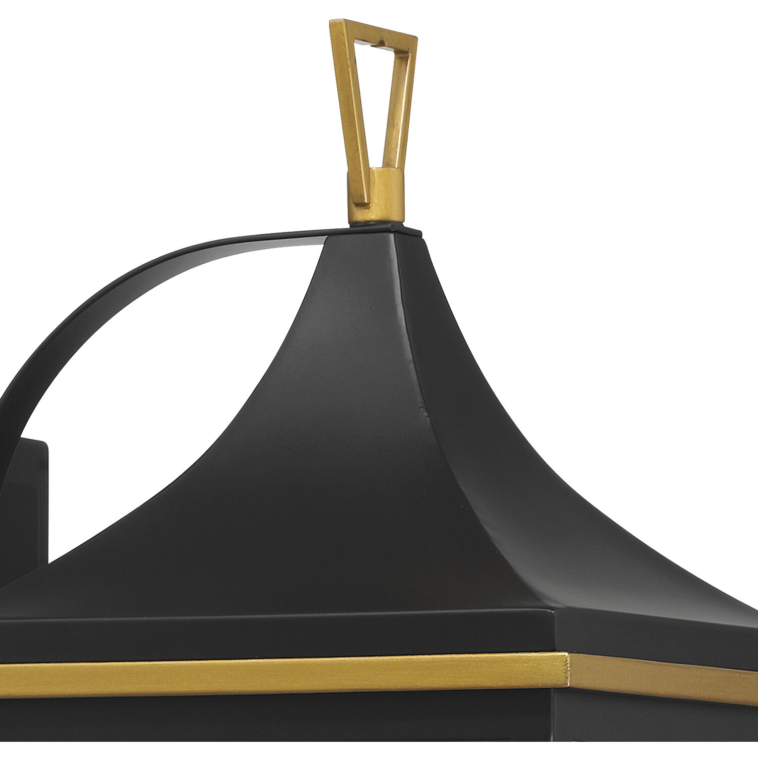 Simpson 3 Light 19.75 inch Matte Black and Textured Gold Outdoor Sconce