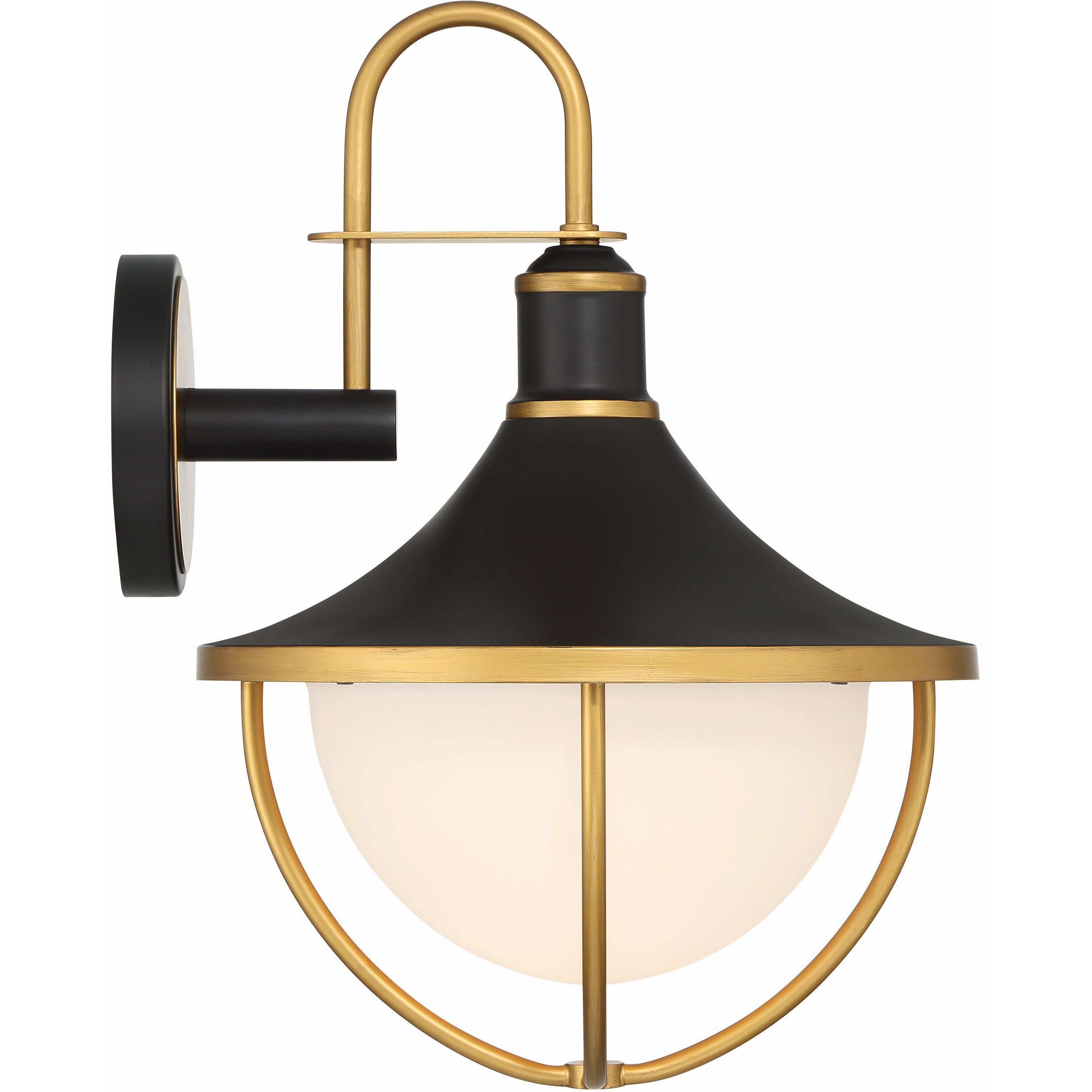 Atlas 1 Light 18.75 inch Matte Black/Textured Gold Outdoor Sconce