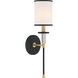 Hatfield Sconce Wall Light in Black Forged with Vibrant Gold