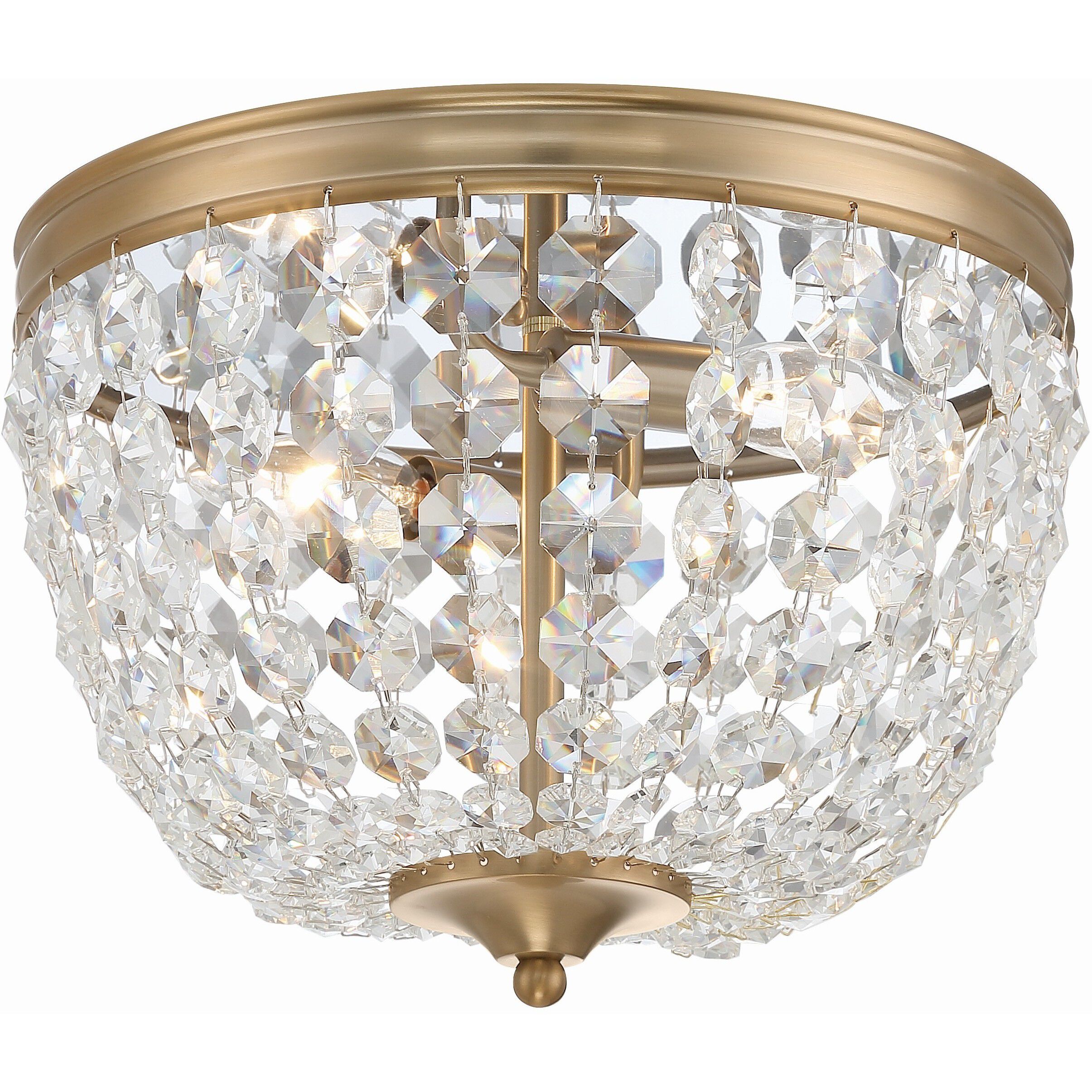 Nola 2 Light 11.5 inch Vibrant Gold Flush Ceiling Light