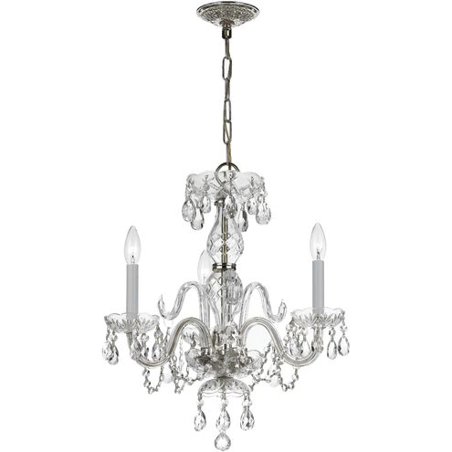 Traditional Crystal 3 Light 16 inch Polished Chrome Mini Chandelier Ceiling Light in Clear Italian