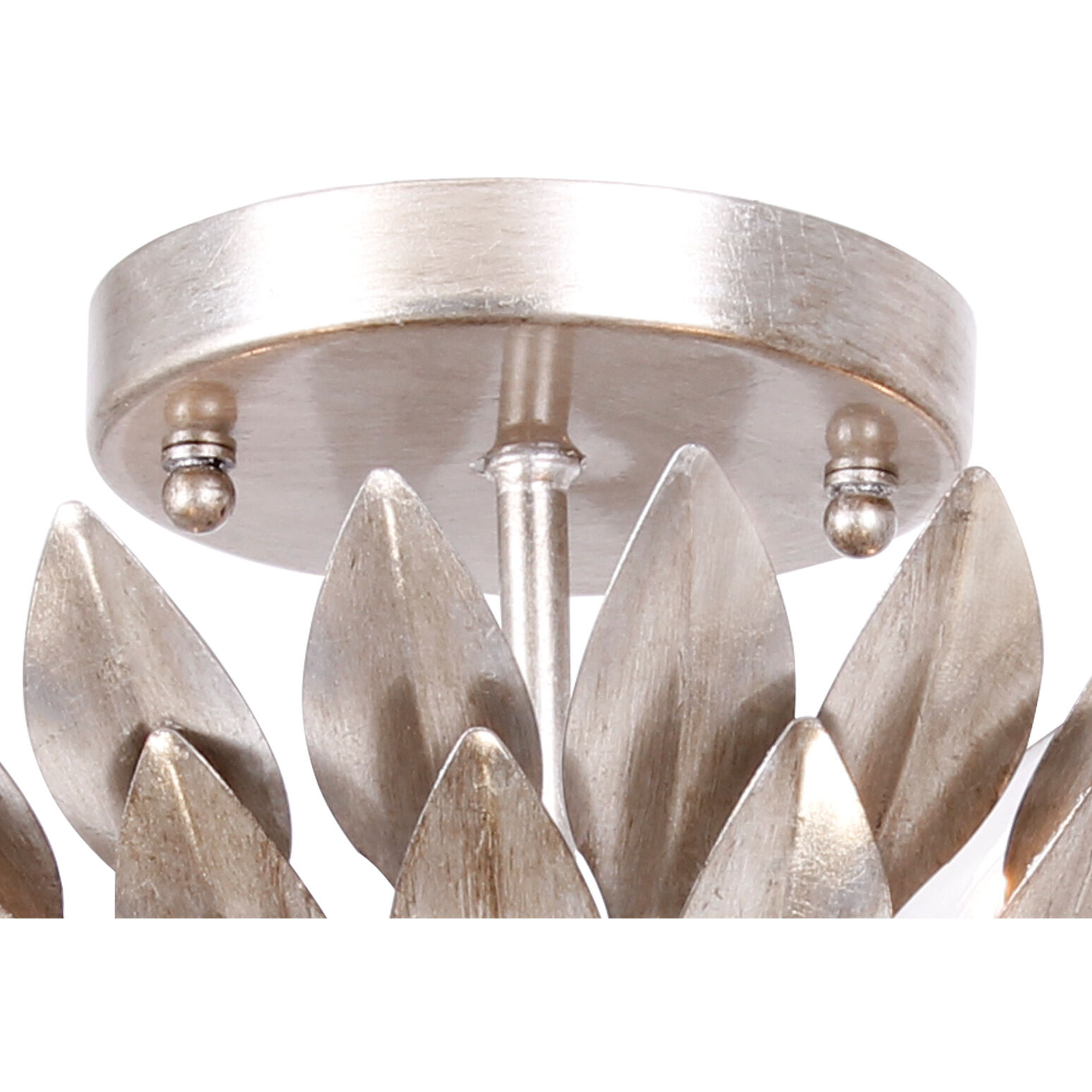 Broche 4 Light 16 inch Antique Silver Semi Flush Ceiling Light