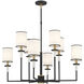 Hatfield 8 Light 33.25 inch Black Forged and Vibrant Gold Chandelier Ceiling Light