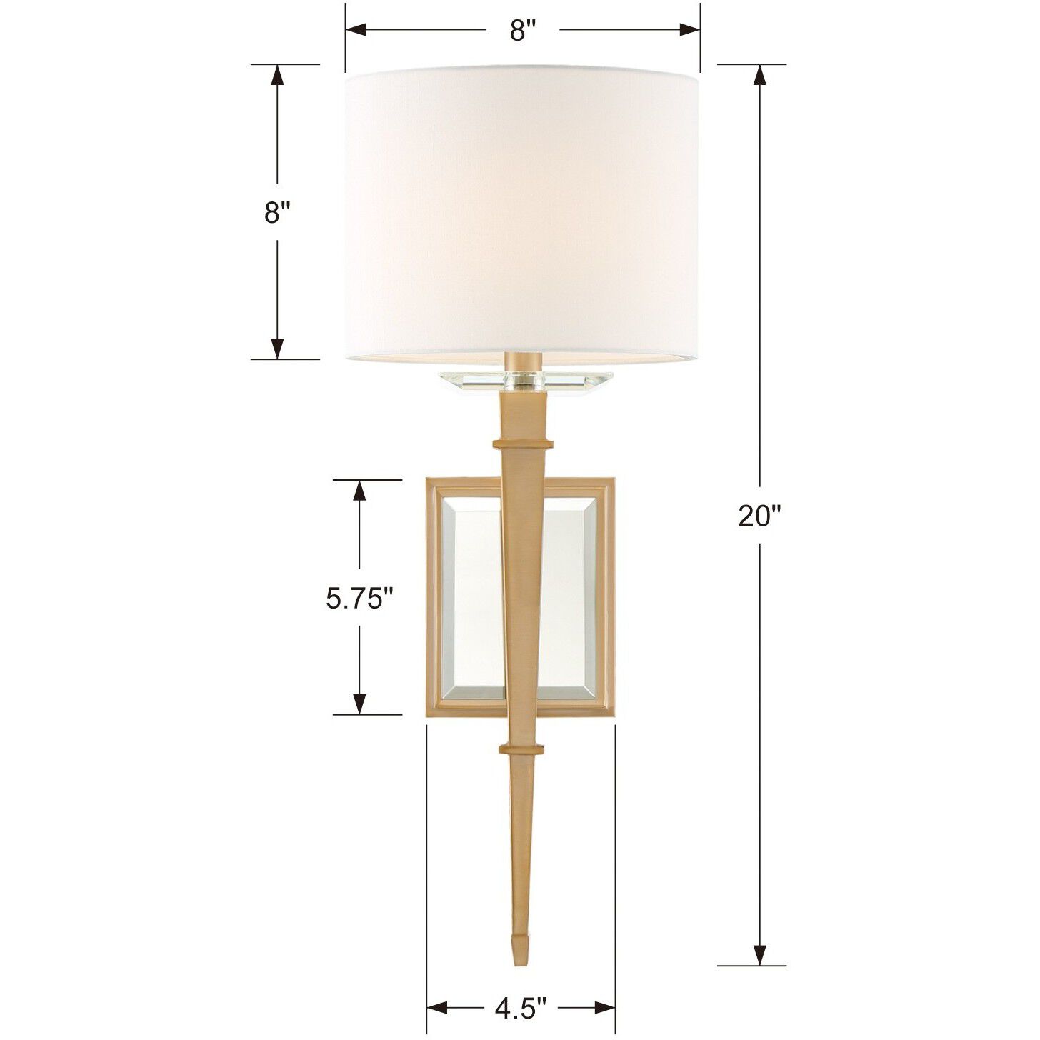 Clifton Bath Sconce Wall Light in Aged Brass