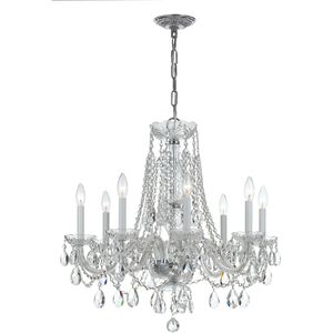 Traditional Crystal 8 Light 26 inch Polished Chrome Chandelier Ceiling Light