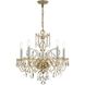 Traditional Crystal 5 Light 22 inch Polished Brass Chandelier Ceiling Light in Clear Hand Cut