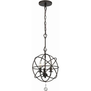 Solaris 3 Light 12.5 inch English Bronze Mini Chandelier Ceiling Light