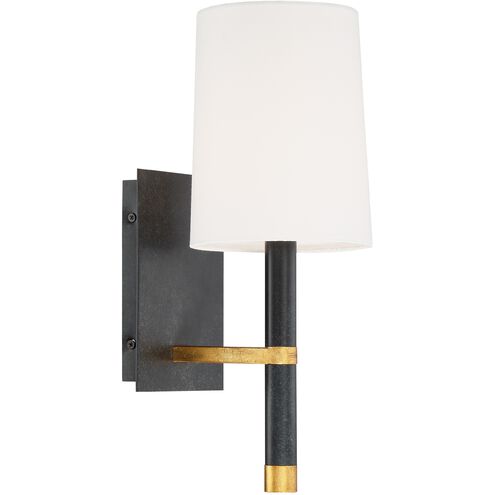 Weston 1 Light 5.5 inch Black and Antique Gold Sconce Wall Light