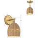 Jace 1 Light 6 inch Soft Gold Sconce Wall Light