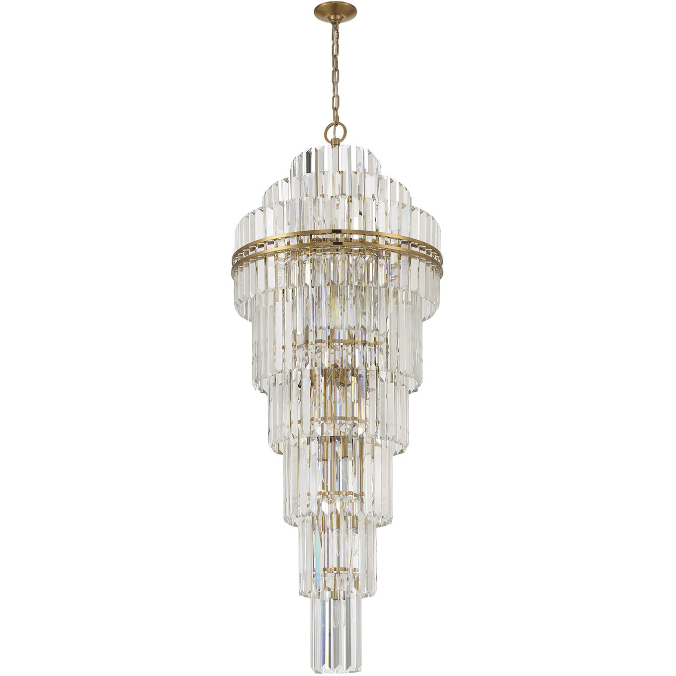 Hayes 31 Light 24 inch Aged Brass Chandelier Ceiling Light