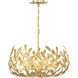 Broche 5 Light 23 inch Antique Gold Chandelier Ceiling Light