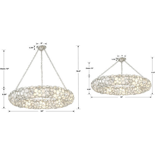 Palla 8 Light 32 inch Antique Silver Chandelier Ceiling Light