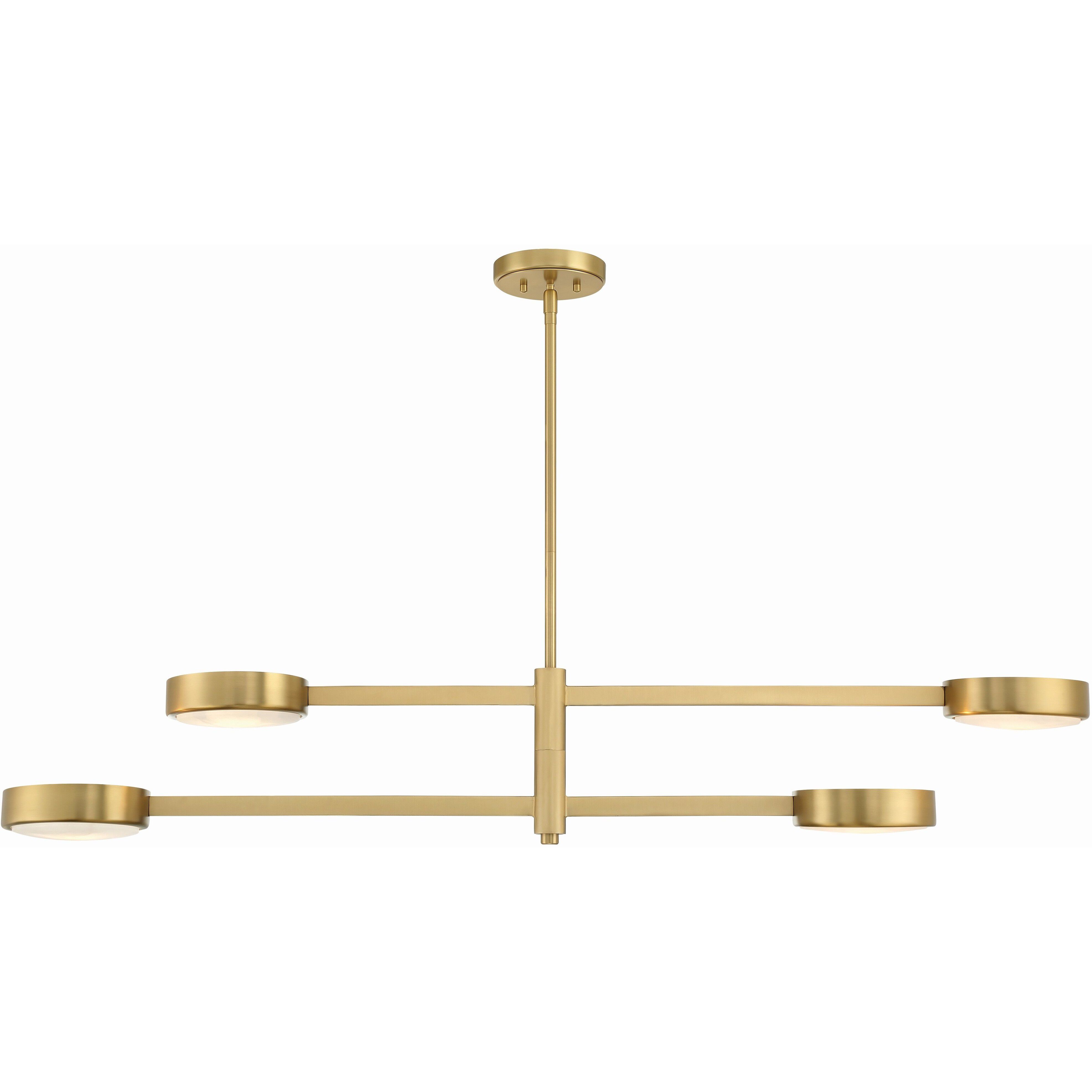Orson 4 Light 54 inch Modern Gold Chandelier Ceiling Light