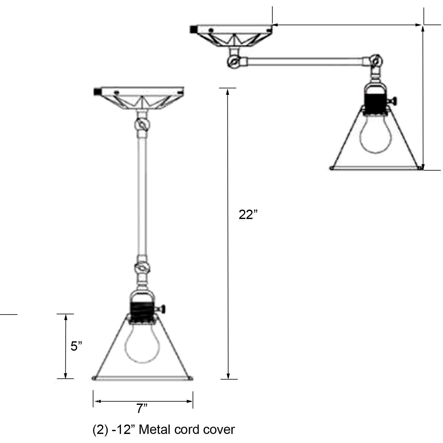 Morgan 17 inch 60.00 watt Polished Nickel Task Sconce Wall Light