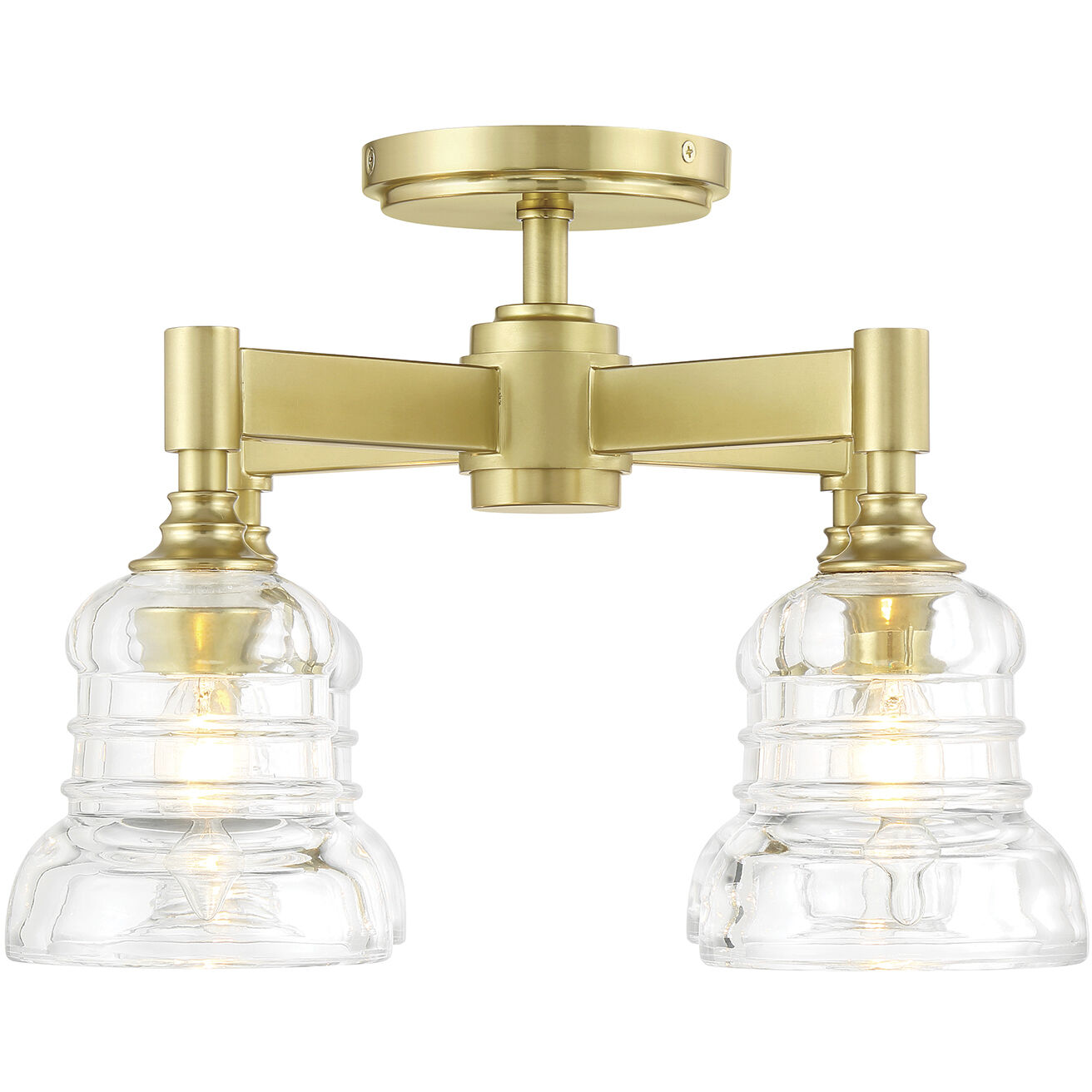 Gregory 4 Light 17.25 inch Aged Brass Semi Flush Ceiling Light