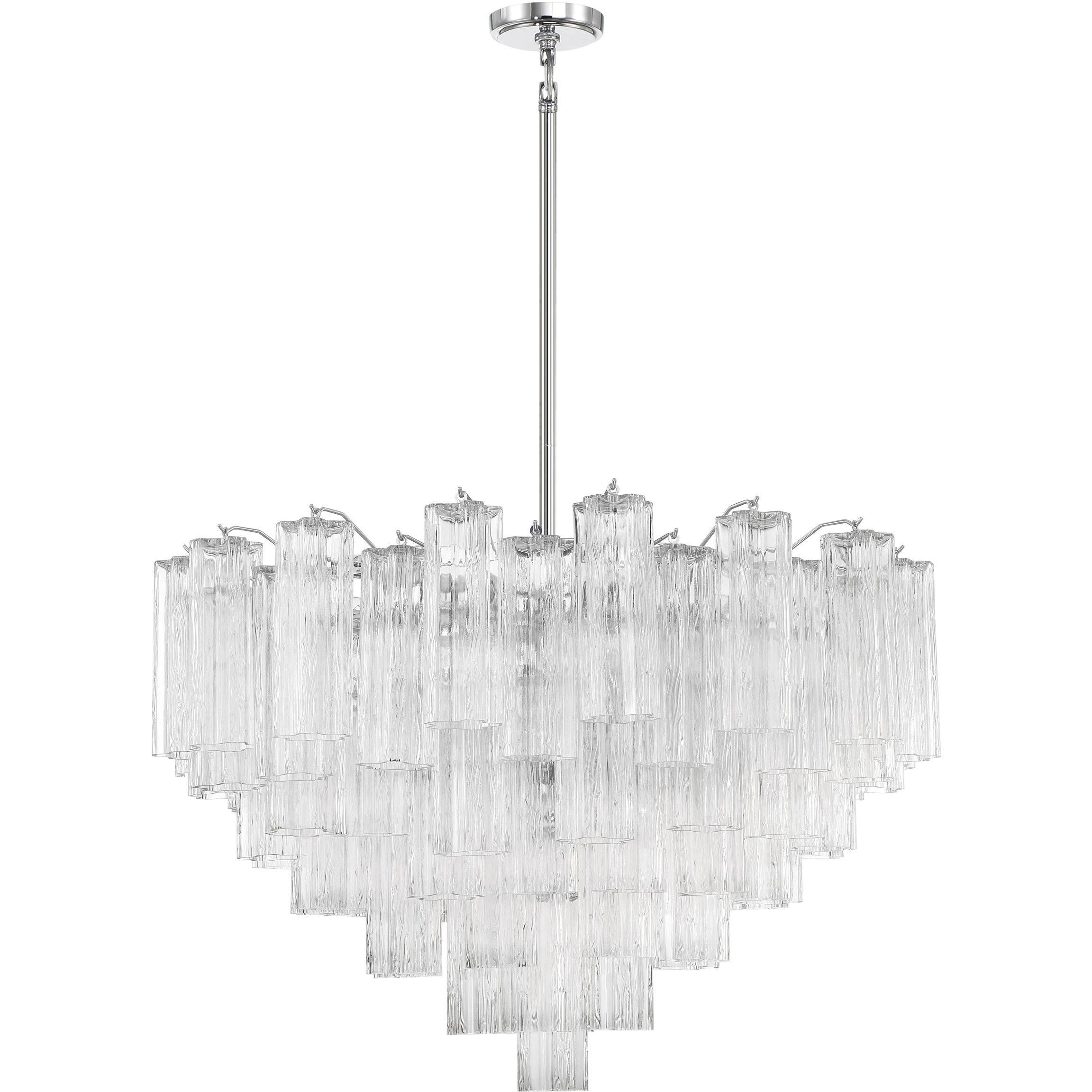 Addis 16 Light 32 inch Polished Chrome Chandelier Ceiling Light in Tronchi Glass Clear