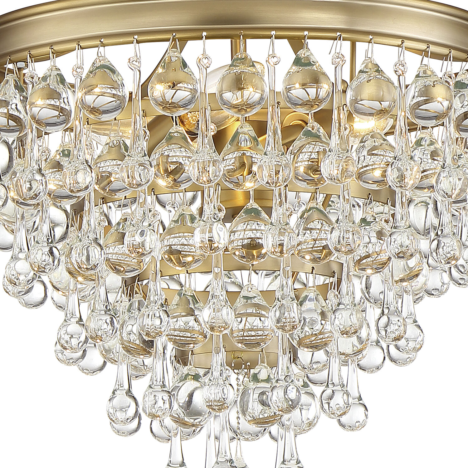 Calypso 3 Light 13 inch Vibrant Gold Semi Flush Ceiling Light