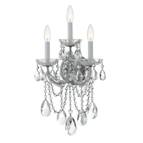 Maria Theresa 3 Light 11 inch Polished Chrome Sconce Wall Light in Clear Hand Cut