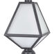 Glacier 1 Light 14 inch Black Charcoal Outdoor Post in White