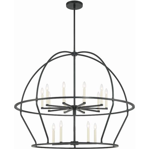 Abbott 15 Light 48 inch Black Chandelier Ceiling Light