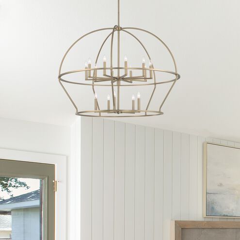 Abbott 15 Light 48 inch Vibrant Gold Chandelier Ceiling Light