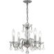 Traditional Crystal 4 Light 15 inch Polished Chrome Mini Chandelier Ceiling Light in Clear Spectra