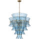 Abigail 21 Light 30 inch Aged Brass Chandelier Ceiling Light in Blue