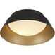 Donoven 2 Light 15 inch Matte Black and Gold Flush Mount Ceiling Light
