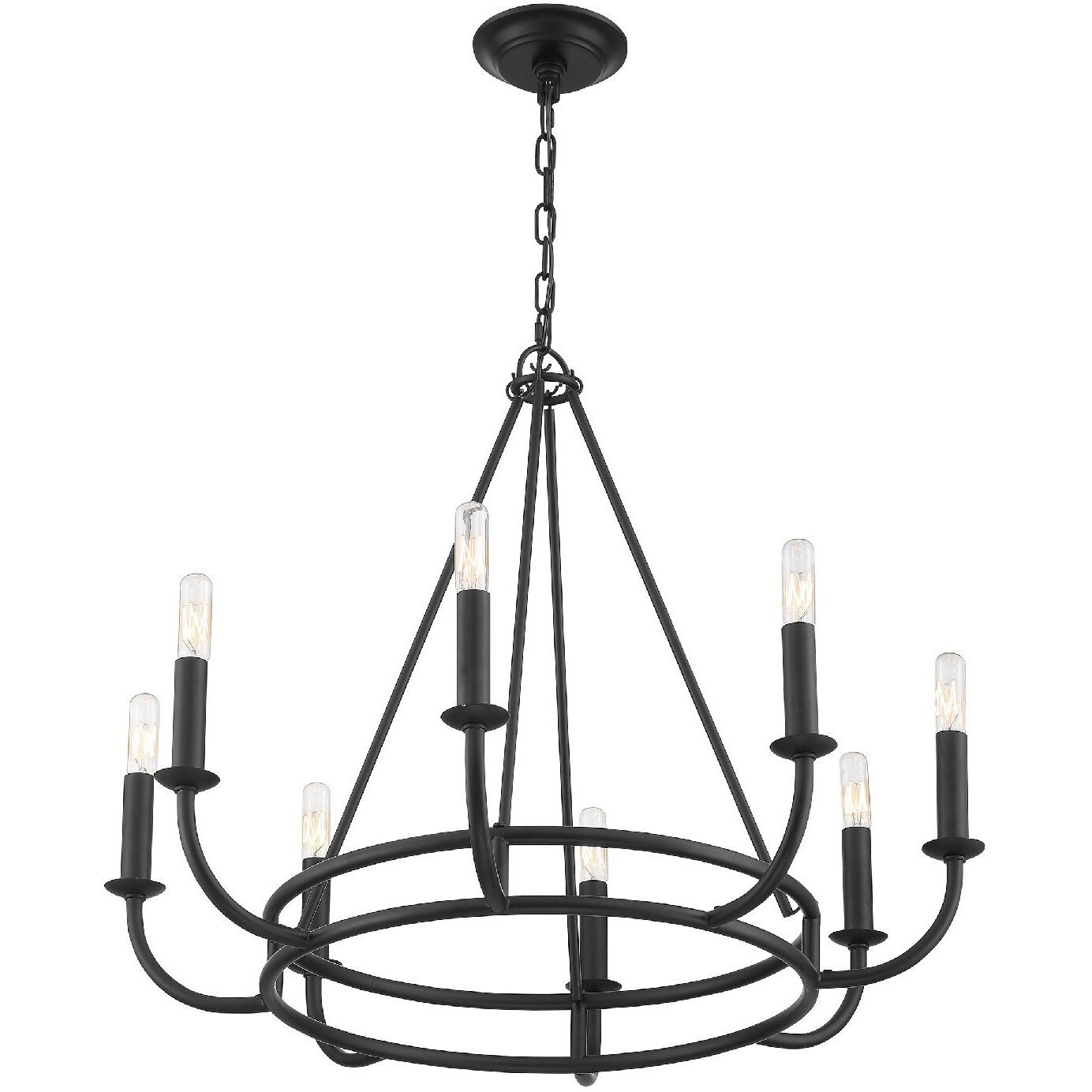 Bailey 8 Light 28 inch Matte Black Chandelier Ceiling Light