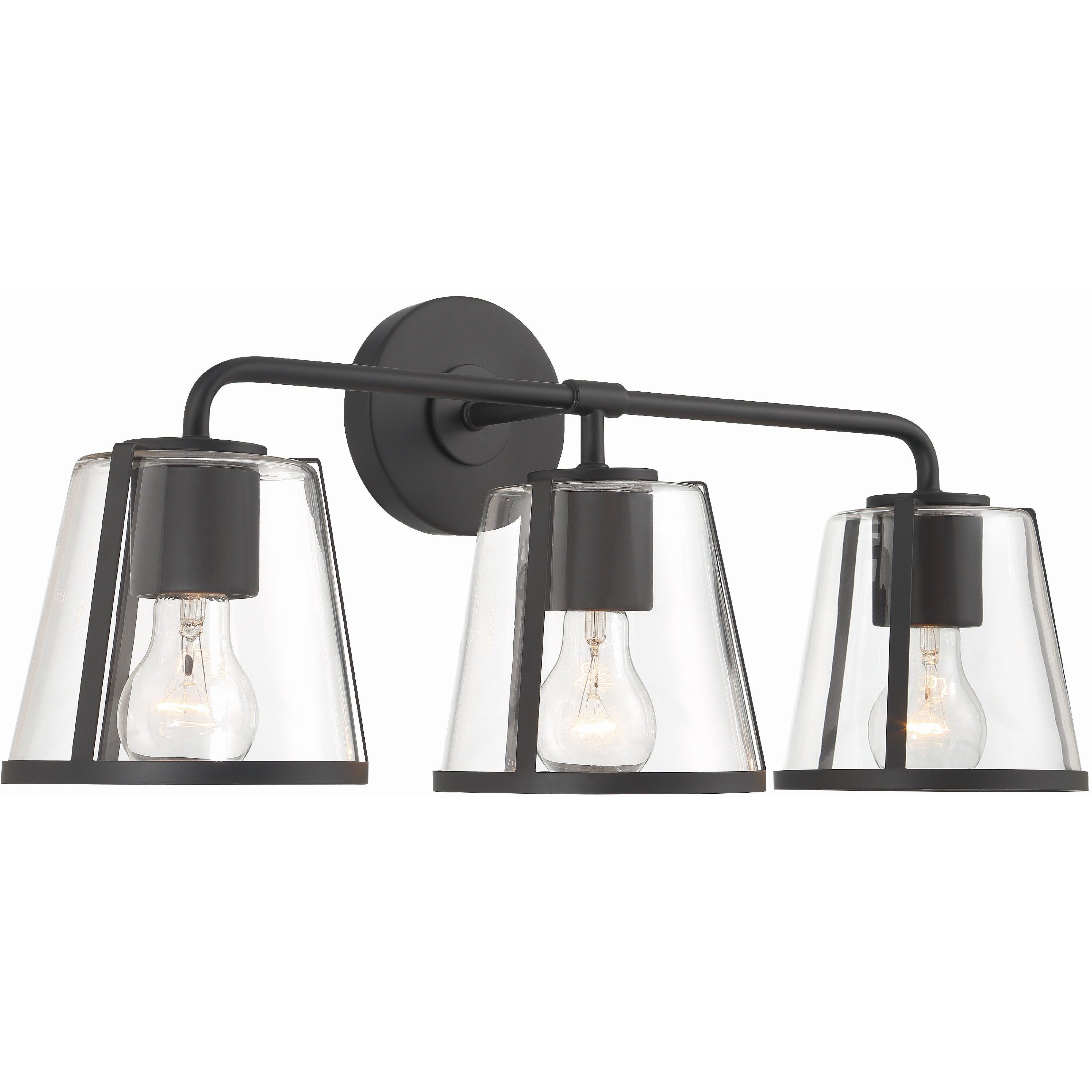 Fulton Bath Vanity Light Wall Light in Antique White, Clear