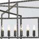 Capri 9 Light 39 inch Raw Steel Chandelier Ceiling Light