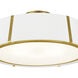 Fulton 3 Light 18 inch Antique Gold Semi Flush Ceiling Light