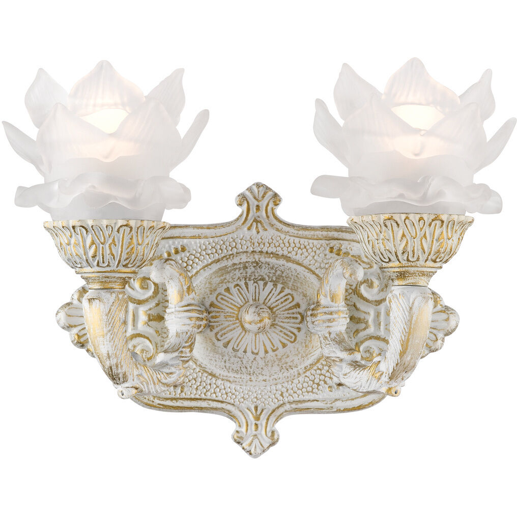 Crystorama Paris Flea Market 2 Light Wall Sconce in Antique White 5222-AW