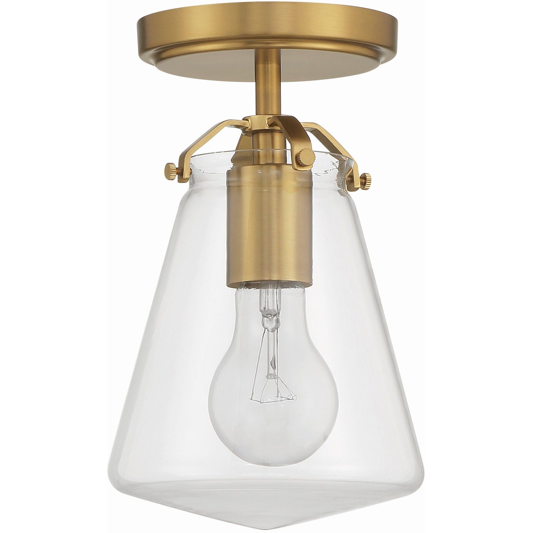 Voss 1 Light 5.75 inch Luxe Gold Semi Flush Ceiling Light
