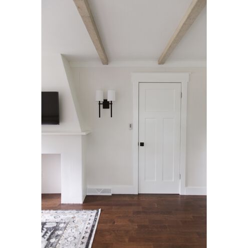 Bromley 2 Light 13.75 inch Black Forged Sconce Wall Light