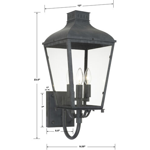 Dumont 3 Light 9.25 inch Graphite Sconce Wall Light